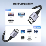 ⁦UGREEN HD163 Mini HDMI to HDMI 2.1 8K Cable, 2m⁩ - الصورة ⁦3⁩