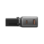 محول سفر Energea TravelGo بمنفذ واحد USB-C و USB-A بقدرة 35 واط بتقنية الشحن السريع PD - أسود معدني - Image 2