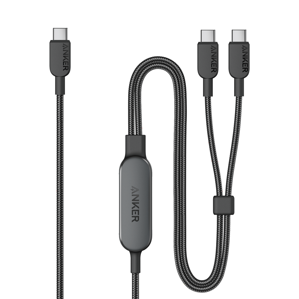 194644035792 Anker 8895 2-in-1 USB-C to USB-C Cable (4ft, 140W) A8895H11 - الصورة 1