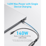 ⁦Anker 8895 2-in-1 USB-C to USB-C Cable (4ft, 140W) A8895H11⁩ - الصورة ⁦2⁩