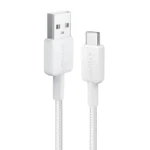 Anker 322 USB-A to USB-C Cable Fast Charging Braided (0.9m/3ft) – White, A81H5H21