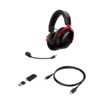 ⁦HyperX Cloud III S Wireless Gaming Headset, 53mm, Spatial Audio – Red/Black⁩ - الصورة ⁦4⁩