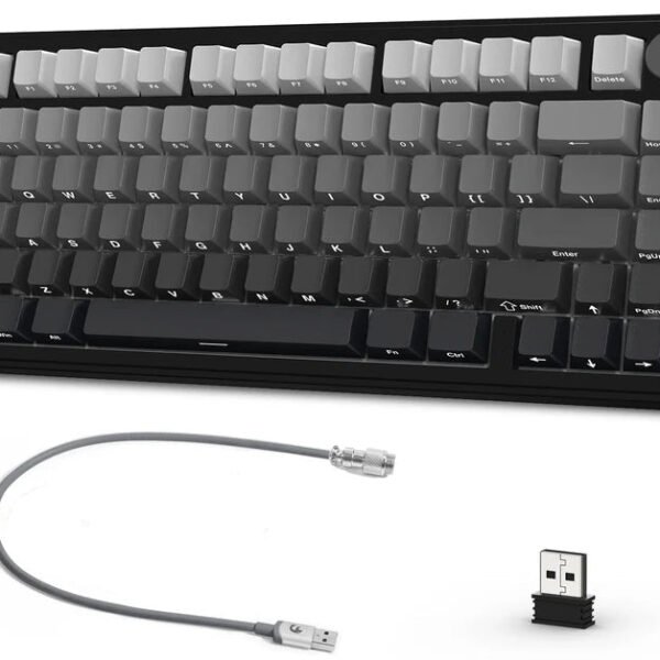 لوحة مفاتيح ميكانيكية ATTACK SHARK X85 بتصميم 75% مع اتصال Tri-Mode وتركيب Gasket-Mounted - Gradient Black White Jade Switch