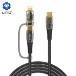 ⁦LITO LD12 2 in 1 Fast Charging Cable 60W – USB C, 27W – Lightning⁩ - الصورة ⁦2⁩