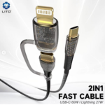 LITO LD12 2 in 1 Fast Charging Cable 60W – USB C, 27W – Lightning