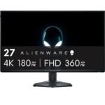 Alienware 27″ AW2725QF Dual-Resolution IPS, 4K 180Hz 0.5ms, FHD 360Hz 1ms, HDMI 2.1 HDR600 USB-C Gaming Monitor