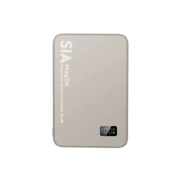 بنك الطاقة المغناطيسي SIA MagOn – سعة 5000mAh – تيتانيوم طبيعي