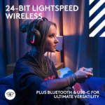 ⁦Astro A20 X LIGHTSPEED Wireless Gaming Headset with PLAYSYNC AUDIO and LIGHTSYNC RGB, White⁩ - الصورة ⁦2⁩