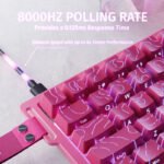 ⁦لوحة مفاتيح ATTACK SHARK X68 السلكية 60% HE Rapid Trigger بسرعة 8KHz (مفاتيح مغناطيسية) - Pink Contours Pattern Shine⁩ - الصورة ⁦4⁩
