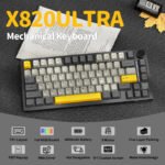 ⁦لوحة مفاتيح ميكانيكية ATTACK SHARK X820 Ultra Tri-Mode 75% Gasket - Star Black Moon Light + Shark Switch⁩ - الصورة ⁦7⁩