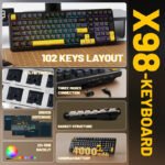 ⁦لوحة مفاتيح ميكانيكية ATTACK SHARK X98 ثلاثية الوضع 102 مفتاح - Star Black⁩ - الصورة ⁦9⁩