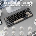 ⁦لوحة مفاتيح ATTACK SHARK X66 ميكانيكية لاسلكية 60% مع أغطية مفاتيح PBT مطبوعة جانبيًا - Star Black⁩ - الصورة ⁦2⁩