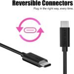 ⁦كابل Choetech CC0002 شحن ونقل بيانات USB-C إلى USB-C بقدرة 3 أمبير وطول 1 متر – أسود⁩ - الصورة ⁦6⁩
