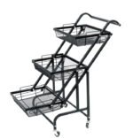 3 Tier Adjustable & Foldable Kitchen Storage Metal Rack Organizer Trolley with Wheels - Level UpLevel UpSmart Devices501685