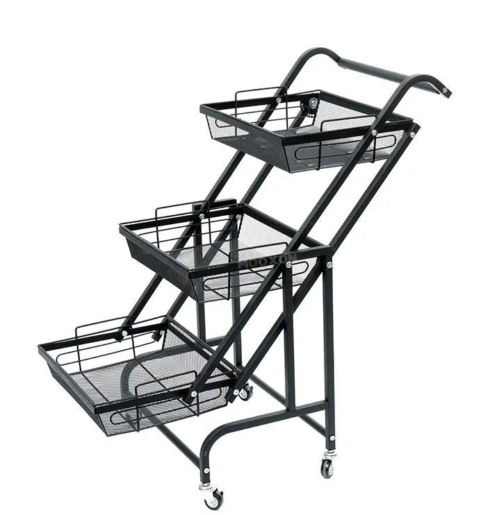 3-tier-adjustable-foldable-kitchen-storage-metal-rack-organizer-trolley-with-wheels-484216 3 Tier Adjustable & Foldable Kitchen Storage Metal Rack Organizer Trolley with Wheels - Level UpLevel UpSmart Devices501685