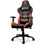 ⁦Cougar Armor One Gaming Chair Breathable PVC Leather, Black-Orange⁩ - الصورة ⁦2⁩