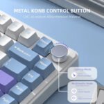 ⁦لوحة مفاتيح ميكانيكية ATTACK SHARK X85 بتصميم 75% مع اتصال Tri-Mode وتركيب Gasket-Mounted - White Purple Jade Switch⁩ - الصورة ⁦6⁩