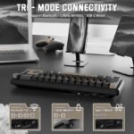 ⁦لوحة مفاتيح ATTACK SHARK X66 ميكانيكية لاسلكية 60% مع أغطية مفاتيح PBT مطبوعة جانبيًا - Star Black⁩ - الصورة ⁦3⁩