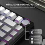 ⁦لوحة مفاتيح ميكانيكية ATTACK SHARK X85 بتصميم 75% مع اتصال Tri-Mode وتركيب Gasket-Mounted - Gradient Black White Jade Switch⁩ - الصورة ⁦4⁩