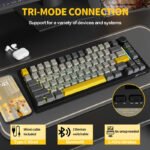 ⁦لوحة مفاتيح ميكانيكية ATTACK SHARK X820 Ultra Tri-Mode 75% Gasket - Star Black Moon Light + Shark Switch⁩ - الصورة ⁦3⁩
