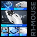 ⁦ATTACK SHARK R1 Wireless Gaming Mouse PixArt PAW3311 - White⁩ - الصورة ⁦7⁩