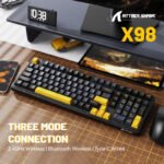 ⁦لوحة مفاتيح ميكانيكية ATTACK SHARK X98 ثلاثية الوضع 102 مفتاح - Star Black⁩ - الصورة ⁦8⁩