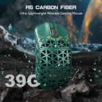 ⁦ATTACK SHARK R5 Ultra 39g SUPERLIGHT Carbon Fiber Wireless 8K PAW3950MAX Gaming Mouse PAW3950MAX up to 42000 DPI - Green⁩ - الصورة ⁦2⁩