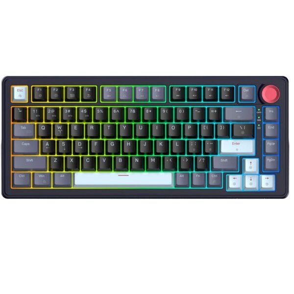 Sades Skyblade 82 82 Key Compact layout 75% with immersive RGB & Multi-Function Knob Wireless mechanical Gaming keyboard - Black (English Layout)