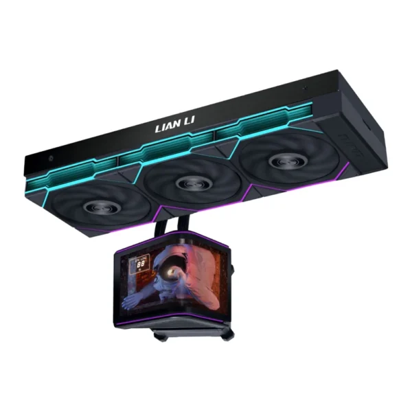 Lian Li HydroShift II OLED Curved 360TL AIO Liquid CPU Cooler 6.67″ Display (Black)