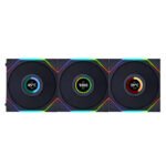 ليان لي مروحة كيس UNI Fan SL لاسلكية LCD مقاس ١٢٠ مم إضاءة ARGB مع شاشة ١٫٦ بوصة باك ٣ مراوح لون أسود