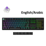 KeyChron K10 HE Full Wireless Customizable Gaming Keyboard Mechanical Magnetic Switch, K10H-J1, Black – (Arabic-English) Standard Version
