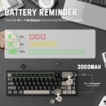 ⁦لوحة مفاتيح ATTACK SHARK X66 ميكانيكية لاسلكية 60% مع أغطية مفاتيح PBT مطبوعة جانبيًا - Star Black⁩ - الصورة ⁦6⁩