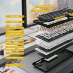 ⁦لوحة مفاتيح ألعاب ATTACK SHARK X98PRO بعدد 99 زرًا مع وضع اتصال ثلاثي، وشاشة عرض LED ملوّنة، ولوحة أرقام جانبية - Black Star Blueberry Switch⁩ - الصورة ⁦7⁩