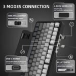 ⁦لوحة مفاتيح ميكانيكية ATTACK SHARK X85 بتصميم 75% مع اتصال Tri-Mode وتركيب Gasket-Mounted - Gradient Black White Jade Switch⁩ - الصورة ⁦5⁩