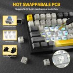 ⁦لوحة مفاتيح ميكانيكية ATTACK SHARK X820 Ultra Tri-Mode 75% Gasket - Star Black Moon Light + Shark Switch⁩ - الصورة ⁦6⁩
