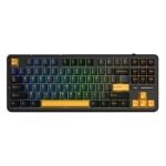 لوحة مفاتيح ميكانيكية AULA F87 – بتصميم TKL مدمج – 87 مفتاح – تركيب Gasket – اتصال سلكي عبر Type‑C – مفاتيح LEOBOG Grey Wood V3 – أسود