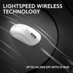 ⁦Logitech Pro X Superlight 2c (Compact) LIGHTSPEED Wireless Gaming Mouse 44K DPI, 53g, White⁩ - الصورة ⁦4⁩