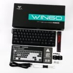 ⁦لوحة مفاتيح الألعاب AULA WIN60HE – سلكية – 61 مفتاح – RGB بنسبة 65% – تصميم Gasket – مفاتيح مغناطيسية Greywood – أسود⁩ - الصورة ⁦10⁩