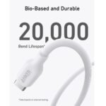 ⁦Anker 544 USB-C to USB-C Cable 140W -Bio-Based -6ft -White -A80F2H21⁩ - الصورة ⁦3⁩