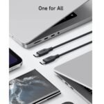⁦Anker 544 USB-C to USB-C Cable 140W -Bio-Based -3ft -Black -A80F1H11⁩ - الصورة ⁦4⁩