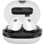 SteelSeries 61682 Arctis GameBuds Earbuds Active Noise Cancelling Gaming Headset – PC, PlayStation, Mobile (White)
