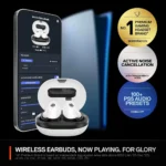 ⁦SteelSeries 61682 Arctis GameBuds Earbuds Active Noise Cancelling Gaming Headset – PC, PlayStation, Mobile (White)⁩ - الصورة ⁦2⁩