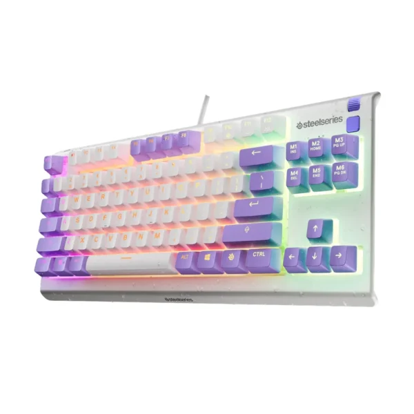 SteelSeries 64951 Apex 3 TKL Amethyst Gaming Keyboard – Tenkeyless, Whisper-Quiet Switches