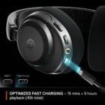 ⁦SteelSeries 61775 Arctis Nova 3 Wireless Gaming Headset – Black, PC, PS5, Multi-Platform⁩ - الصورة ⁦3⁩