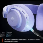 ⁦SteelSeries 61778 Arctis Nova 3 Wireless Gaming Headset – Lavender, PC, PS5, Multi-Platform⁩ - الصورة ⁦4⁩