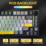 ⁦لوحة مفاتيح ميكانيكية ATTACK SHARK X820 Ultra Tri-Mode 75% Gasket - Star Black Moon Light + Shark Switch⁩ - الصورة ⁦4⁩