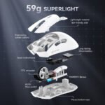 ⁦ATTACK SHARK R1 Wireless Gaming Mouse PixArt PAW3311 - White⁩ - الصورة ⁦5⁩