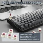 ⁦لوحة مفاتيح الألعاب ATTACK SHARK X98PRO بعدد 99 زرًا مع وضع اتصال ثلاثي، وشاشة عرض LED ملوّنة، ولوحة أرقام مدمجة - Gradient Black Blueberry Switch⁩ - الصورة ⁦3⁩