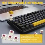 ⁦لوحة مفاتيح ألعاب ATTACK SHARK X98PRO بعدد 99 زرًا مع وضع اتصال ثلاثي، وشاشة عرض LED ملوّنة، ولوحة أرقام جانبية - Black Star Blueberry Switch⁩ - الصورة ⁦6⁩
