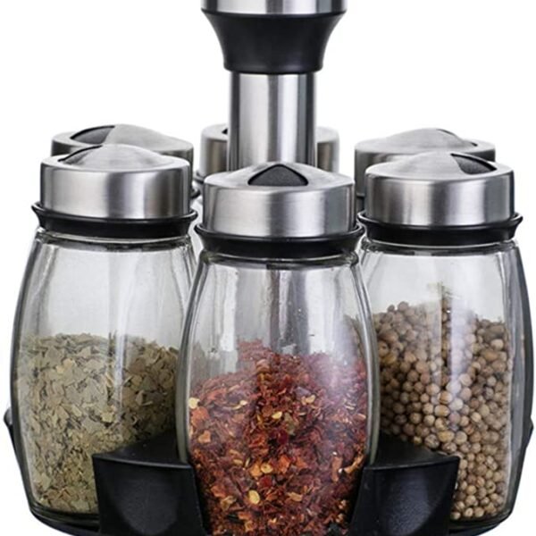 6 pcs Rotating Condiment Spice Jars Set for Kitchen - Level UpLevel UpSmart Devices501659